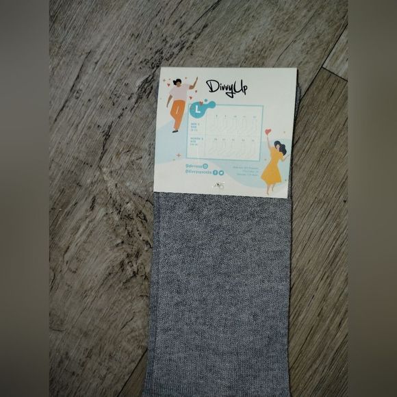 Divvy Up Socks (8 pairs) gray with teal reinforced toes size lg crew socks - Picture 7 of 7